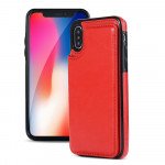 Wholesale iPhone Xr Flip Book Leather Style Credit Card Case (Red)